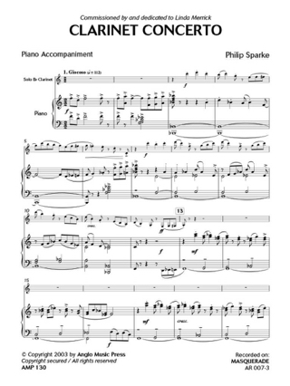 Clarinet Concerto - Philip Sparke - Partition - Clarinette